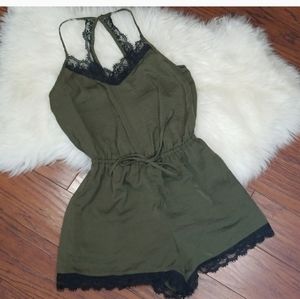 Hollister army green romper